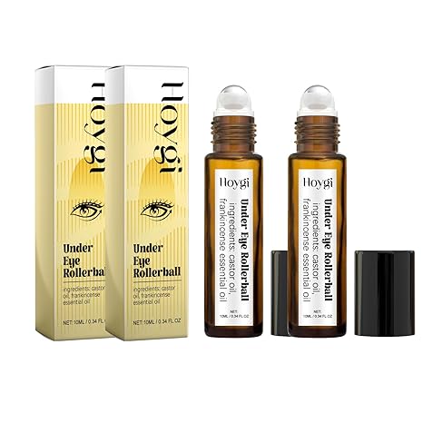 Hoygi Eye Roller for Puffy Eyes Castor Oil and Frankincense Eye Roller